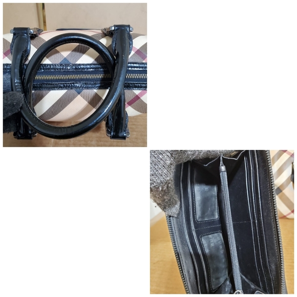 Burberry Beige/Black Nova Check PVC Chester Boston Bag - Picture 14 of 16